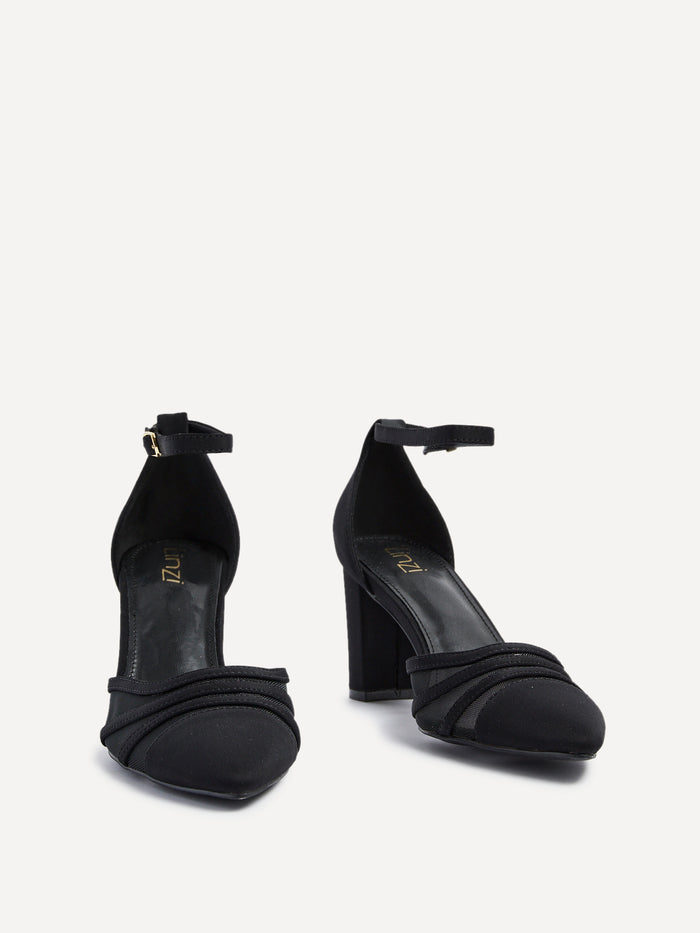 Tasha Black Scuba Mesh Court Heels