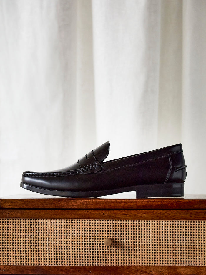 Tommaso Mens Black Faux Leather Loafers