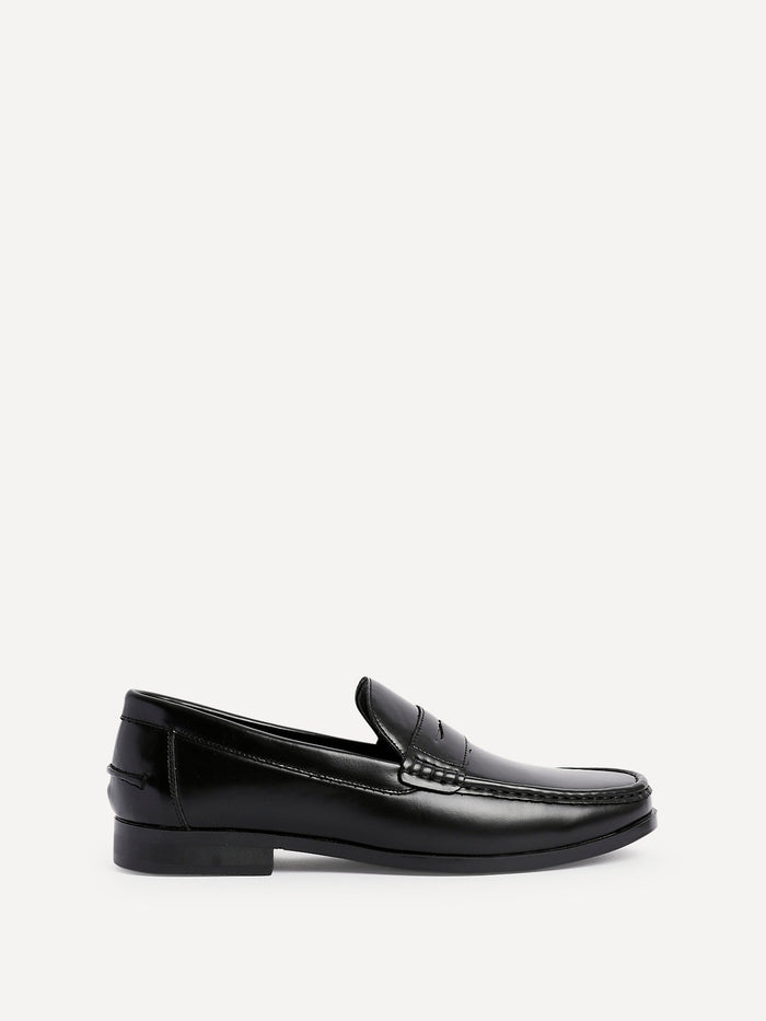 Tommaso Mens Black Faux Leather Loafers