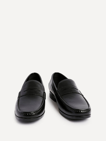 Tommaso Mens Black Faux Leather Loafers