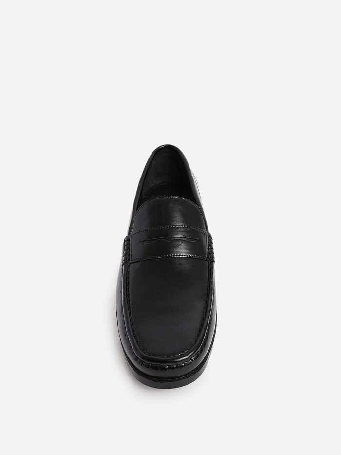 Tommaso Mens Black Faux Leather Loafers