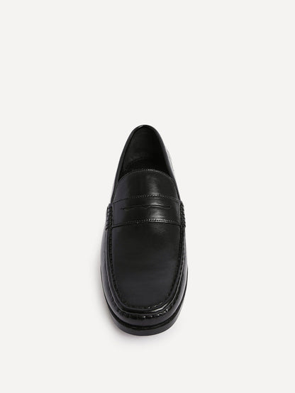 Tommaso Mens Black Faux Leather Loafers