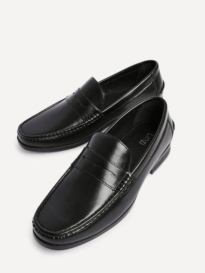 Tommaso Mens Black Faux Leather Loafers