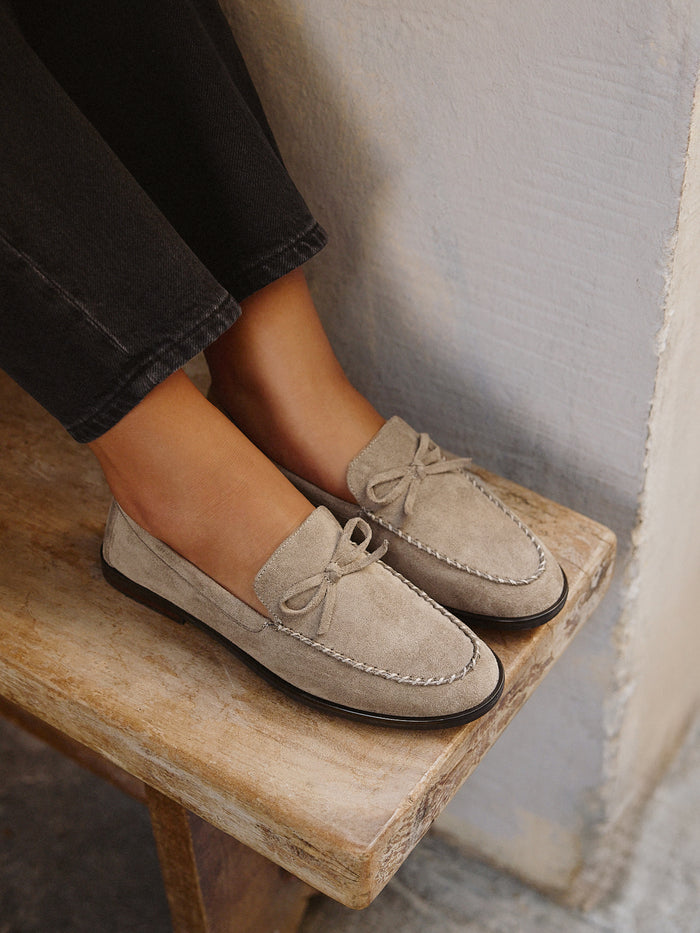 Truly Taupe Faux Suede Loafers