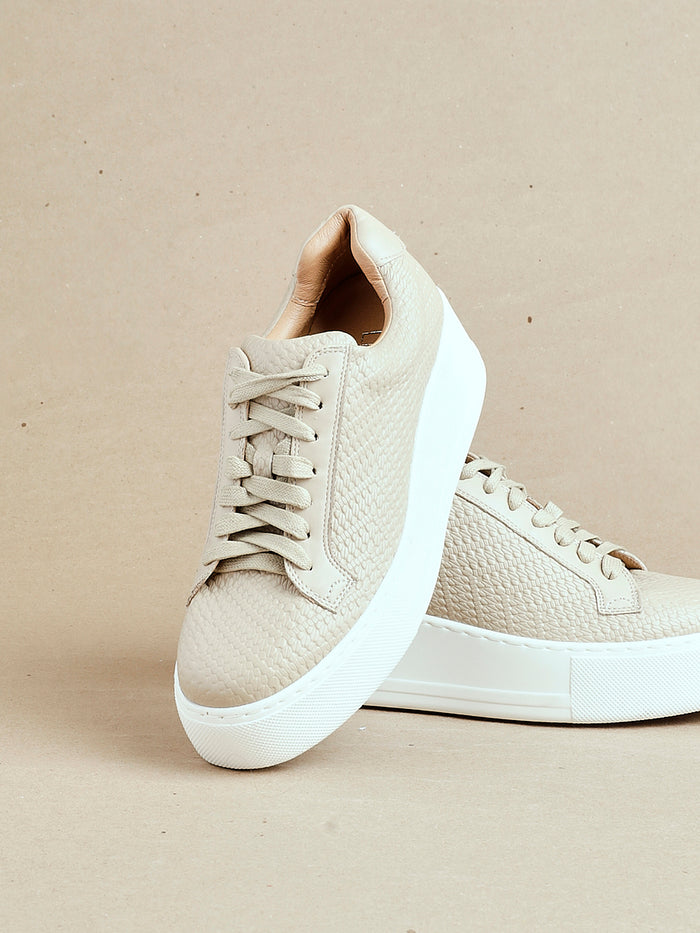Twyla Mocha Faux Leather Trainers