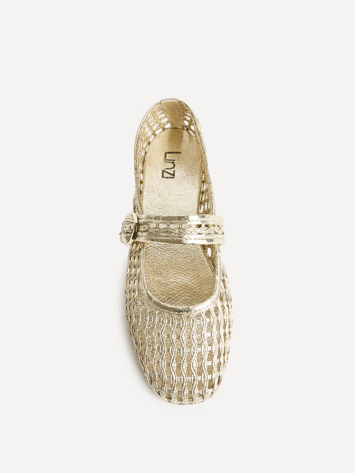 Venice Gold Mesh Mary Jane Pumps