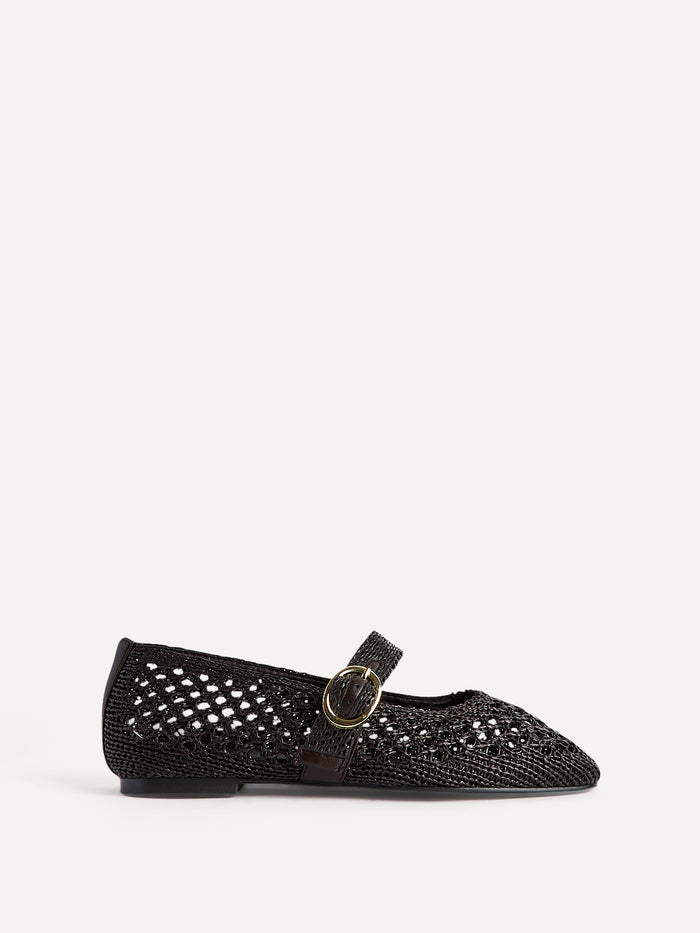 Verona Brown Handwoven Mary Jane Pumps