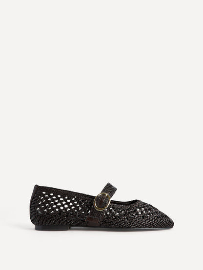 Verona Brown Handwoven Mary Jane Pumps