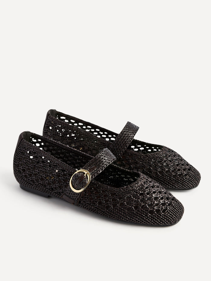 Verona Brown Handwoven Mary Jane Pumps