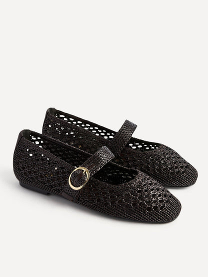 Verona Brown Handwoven Mary Jane Pumps