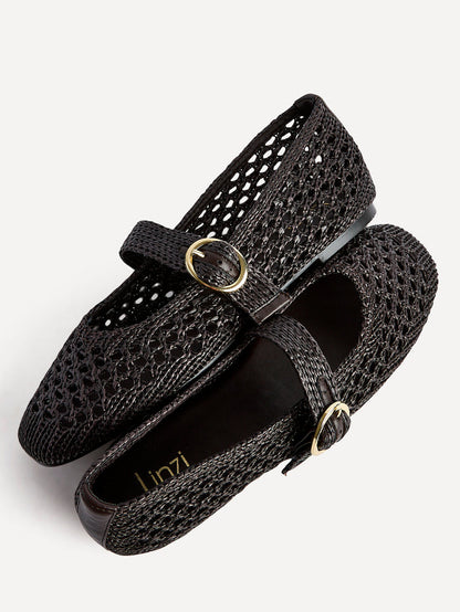 Verona Brown Handwoven Mary Jane Pumps