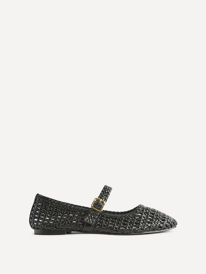 Vienna Black Mary Jane Flats