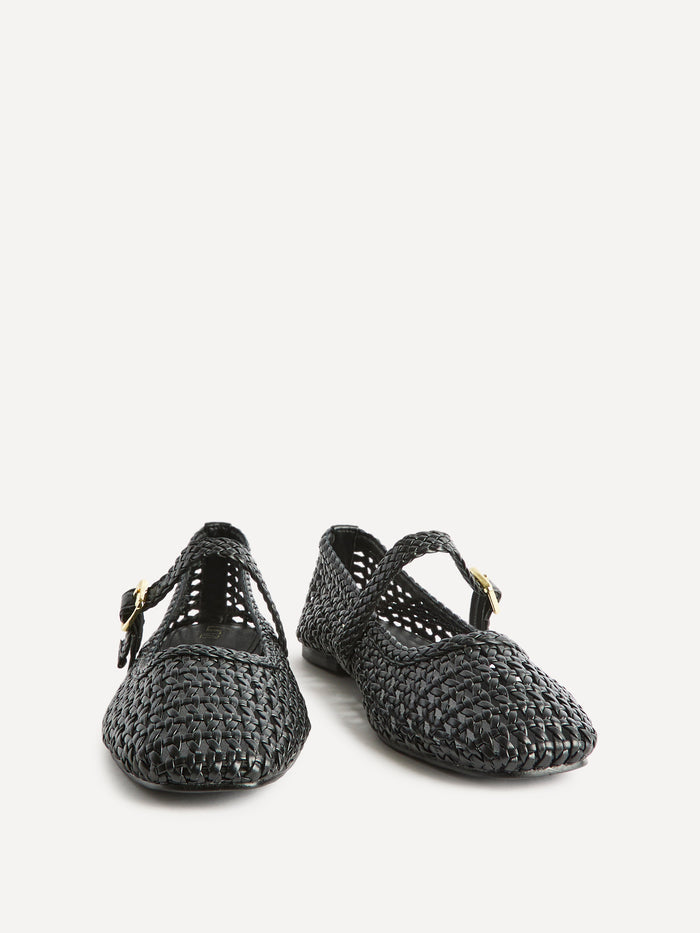 Vienna Black Mary Jane Flats