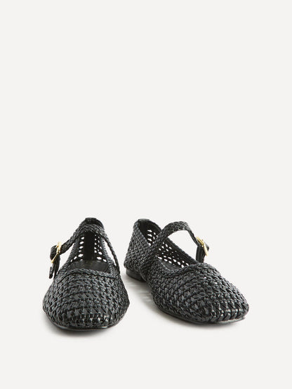 Vienna Black Mary Jane Flats