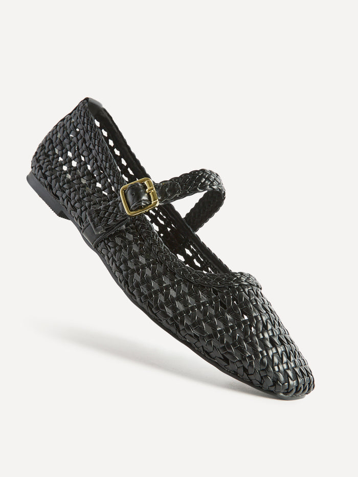 Vienna Black Mary Jane Flats