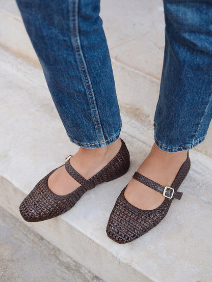 Vienna Brown Mary Jane Flats