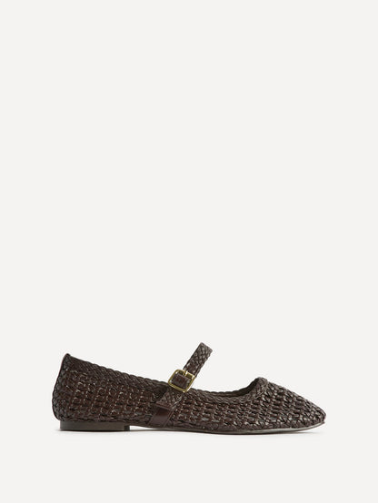 Vienna Brown Mary Jane Flats