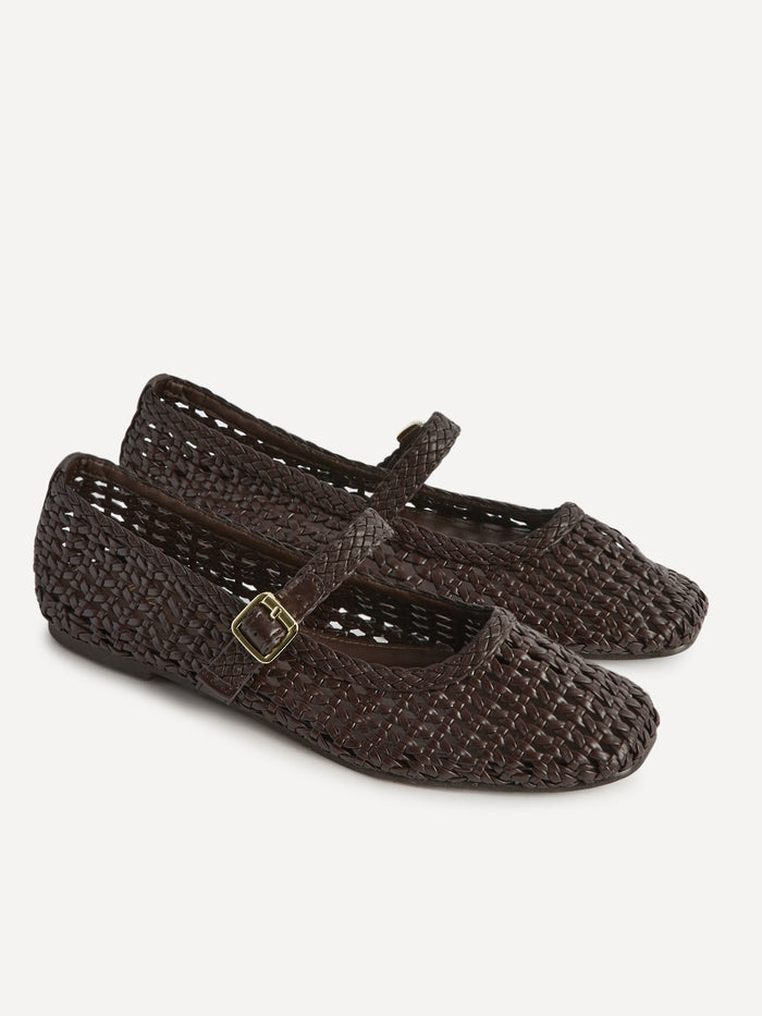 Vienna Brown Mary Jane Flats