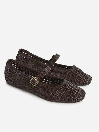 Vienna Brown Mary Jane Flats