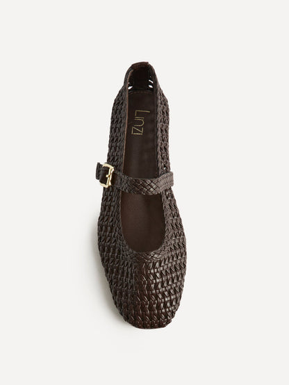 Vienna Brown Mary Jane Flats