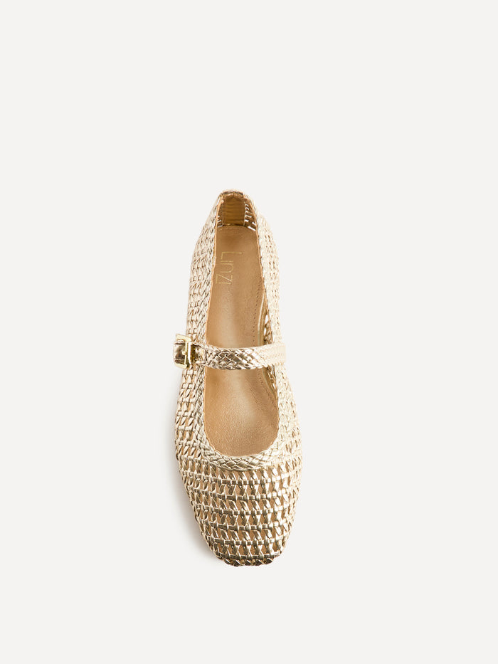 Vienna Gold Mary Jane Flats