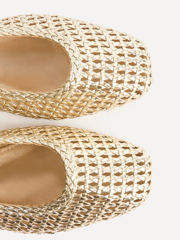 Vienna Gold Mary Jane Flats