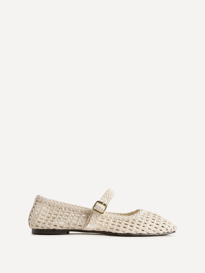 Vienna Ivory Mary Jane Flats