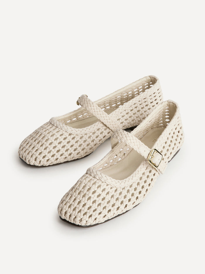Vienna Ivory Mary Jane Flats