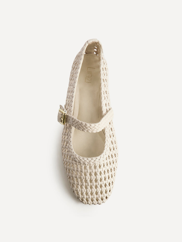 Vienna Ivory Mary Jane Flats