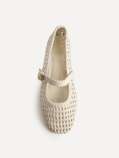 Vienna Ivory Mary Jane Flats