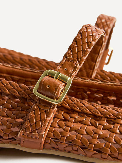 Vienna Tan Mary Jane Flats