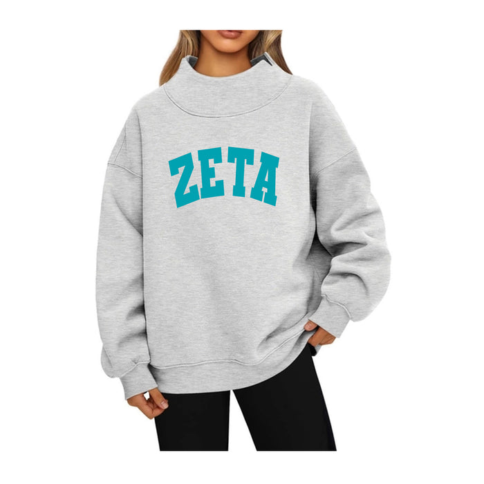 Zeta Tau Alpha Mock Neck Sweatshirt - ZETA