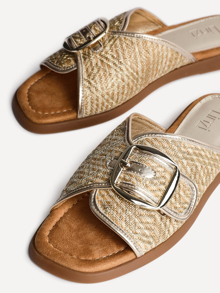 Zuma Gold Buckle Strap Sliders