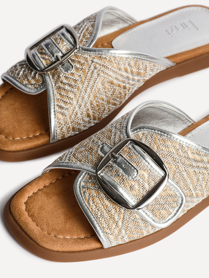 Zuma Silver Buckle Strap Sliders